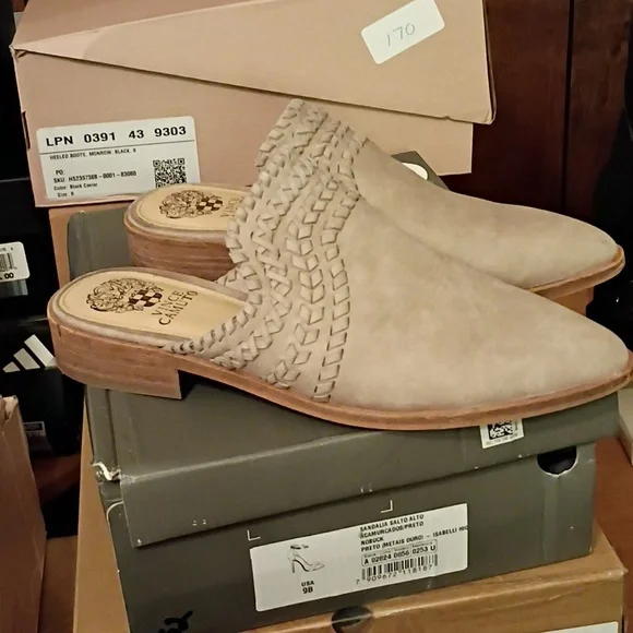 Vince Camuto Taupe slides - Picture 1 of 3